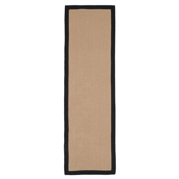 Black Border Jute Runner Rug - Juliette Black