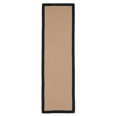 Black Border Jute Runner Rug - Juliette Black