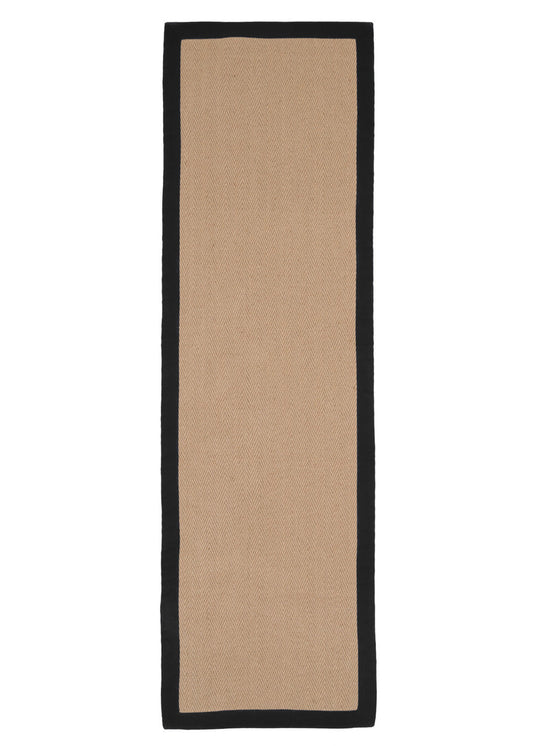 Black Border Jute Runner Rug - Juliette Black