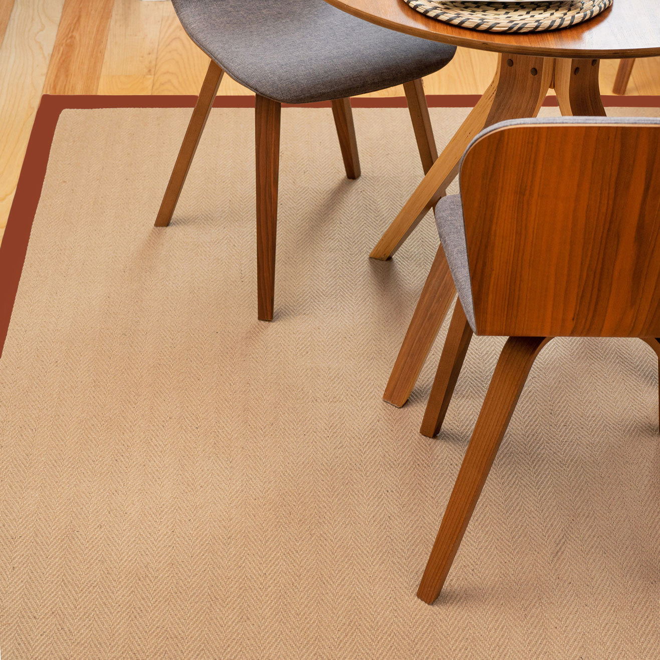 Terracotta Border Jute Rug - Juliette Rust