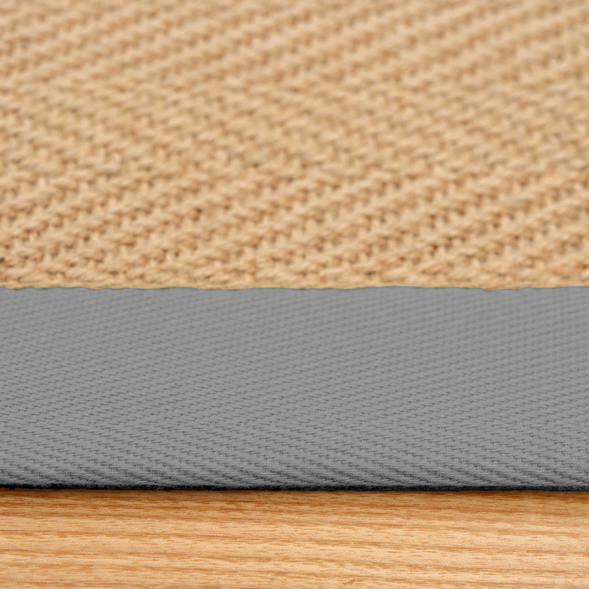 Grey Cotton Border Natural Hallway Jute Runner