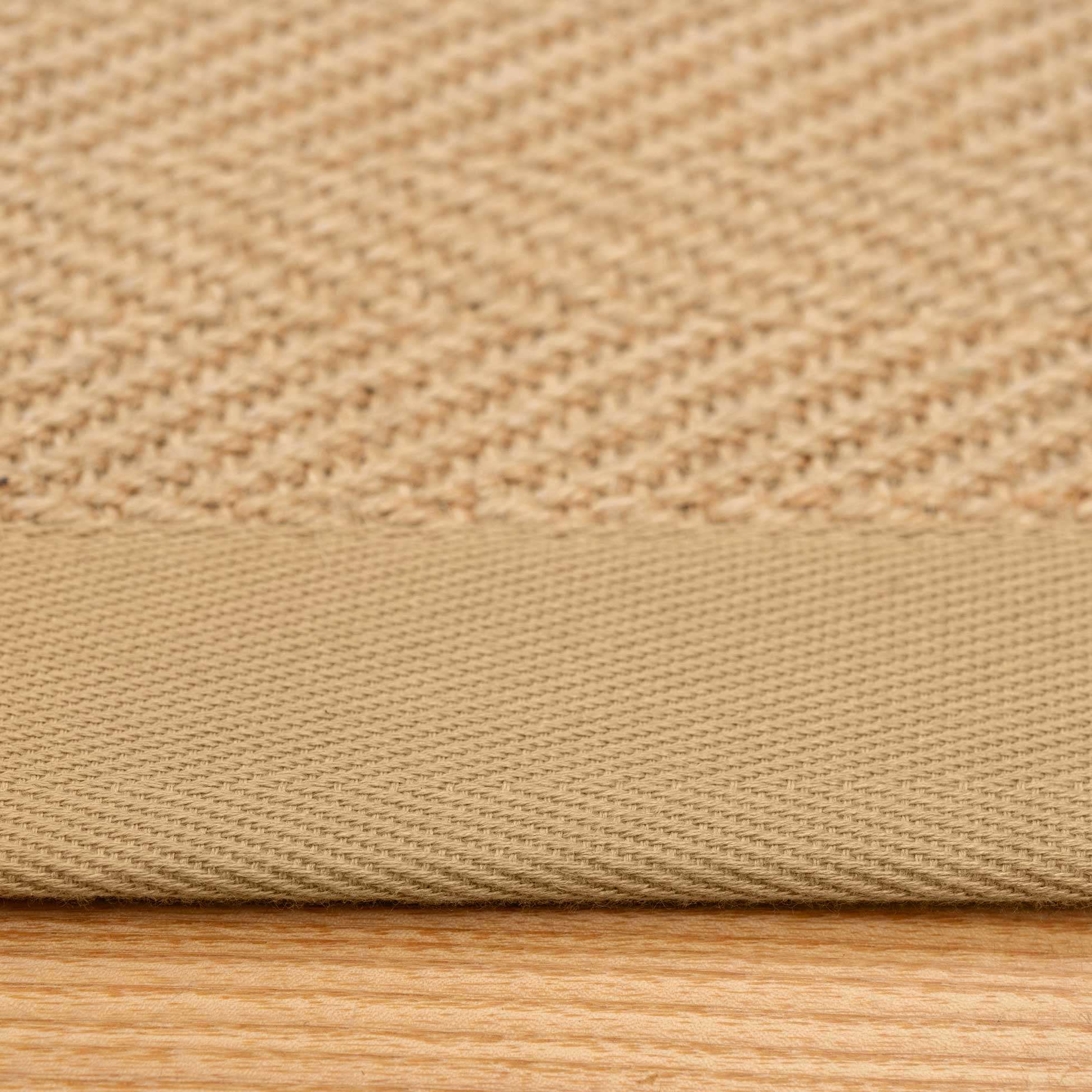 Beige Cotton Border Natural Jute Hallway Runner Rug