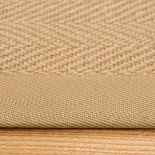 Beige Cotton Border Natural Jute Hallway Runner Rug