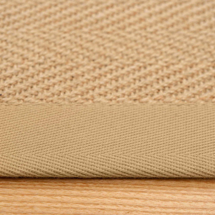 Beige Cotton Border Natural Jute Hallway Runner Rug