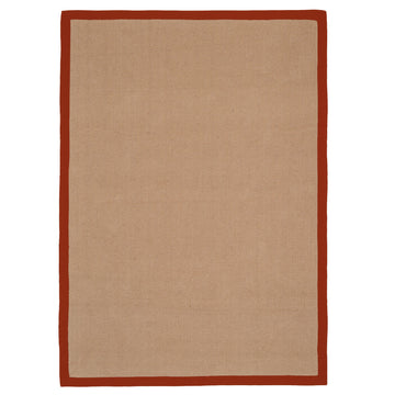 Terracotta Border Jute Rug - Juliette Rust