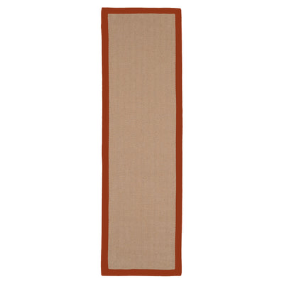 Terracotta Border Jute Runner Rug - Juliette Rust