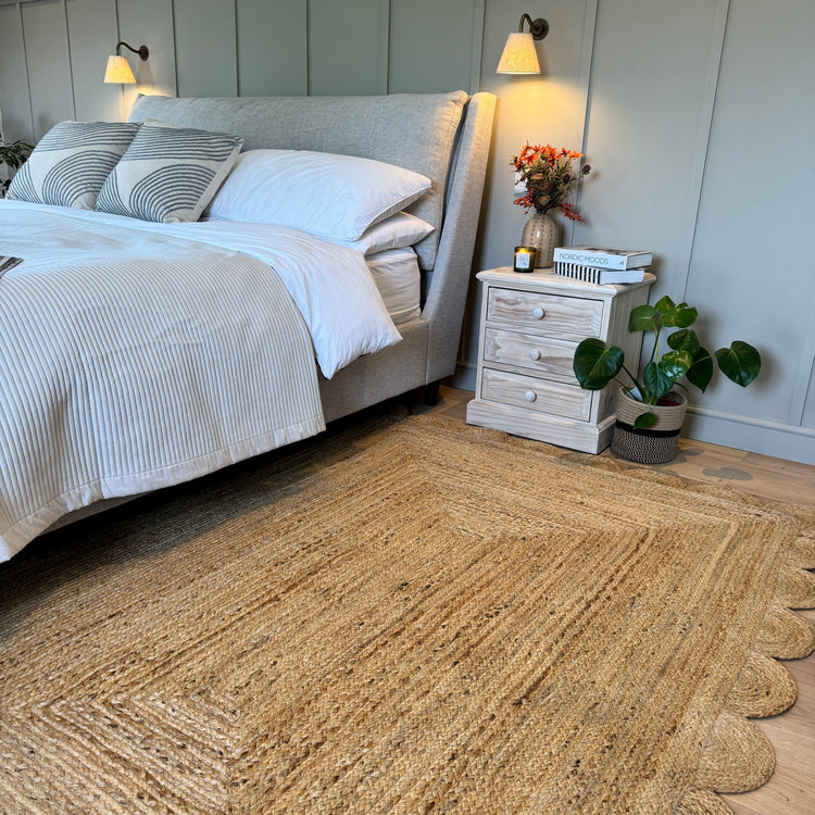 Natural Rounded Edge Jute Rug - Casper | Living Room Rugs | Kukoon Rugs ...