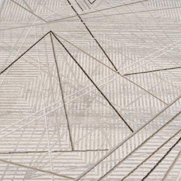 Abstract Linear Beige Rug - Jalo
