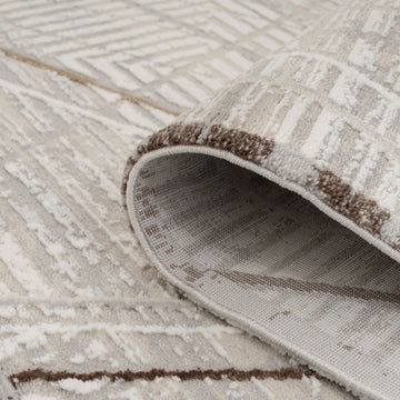 Abstract Linear Beige Rug - Jalo