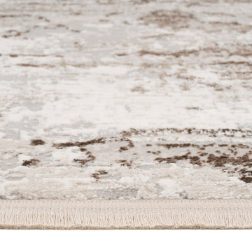 Soft Beige Distressed Runner Rug - Zoya
