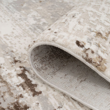 Soft Beige Distressed Runner Rug - Zoya