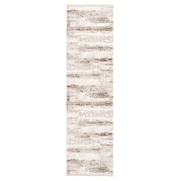 Soft Beige Distressed Runner Rug - Zoya