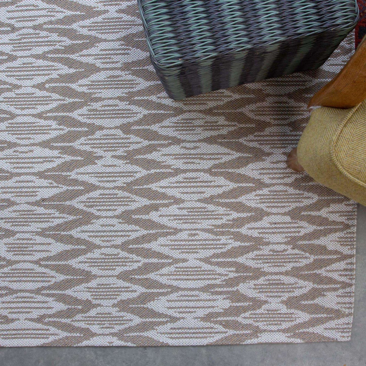 Natural Stripe Woven Runner Sustainable Recycled Cotton Rug
