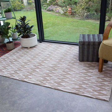 Natural Stripe Woven Sustainable Recycled Cotton Rug