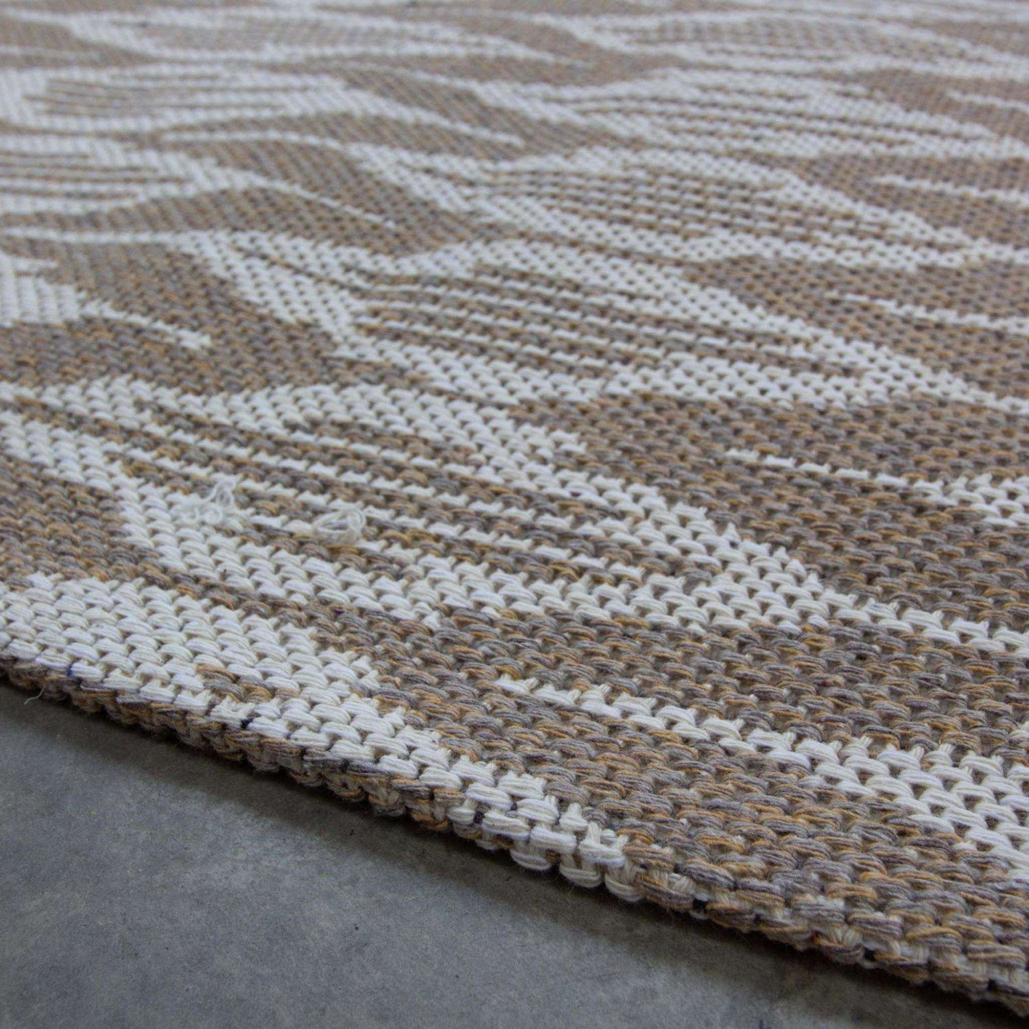 Natural Stripe Woven Sustainable Recycled Cotton Rug