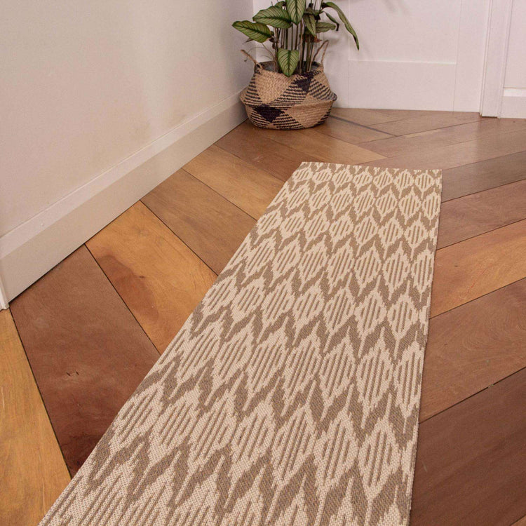 Natural Stripe Woven Sustainable Recycled Cotton Rug