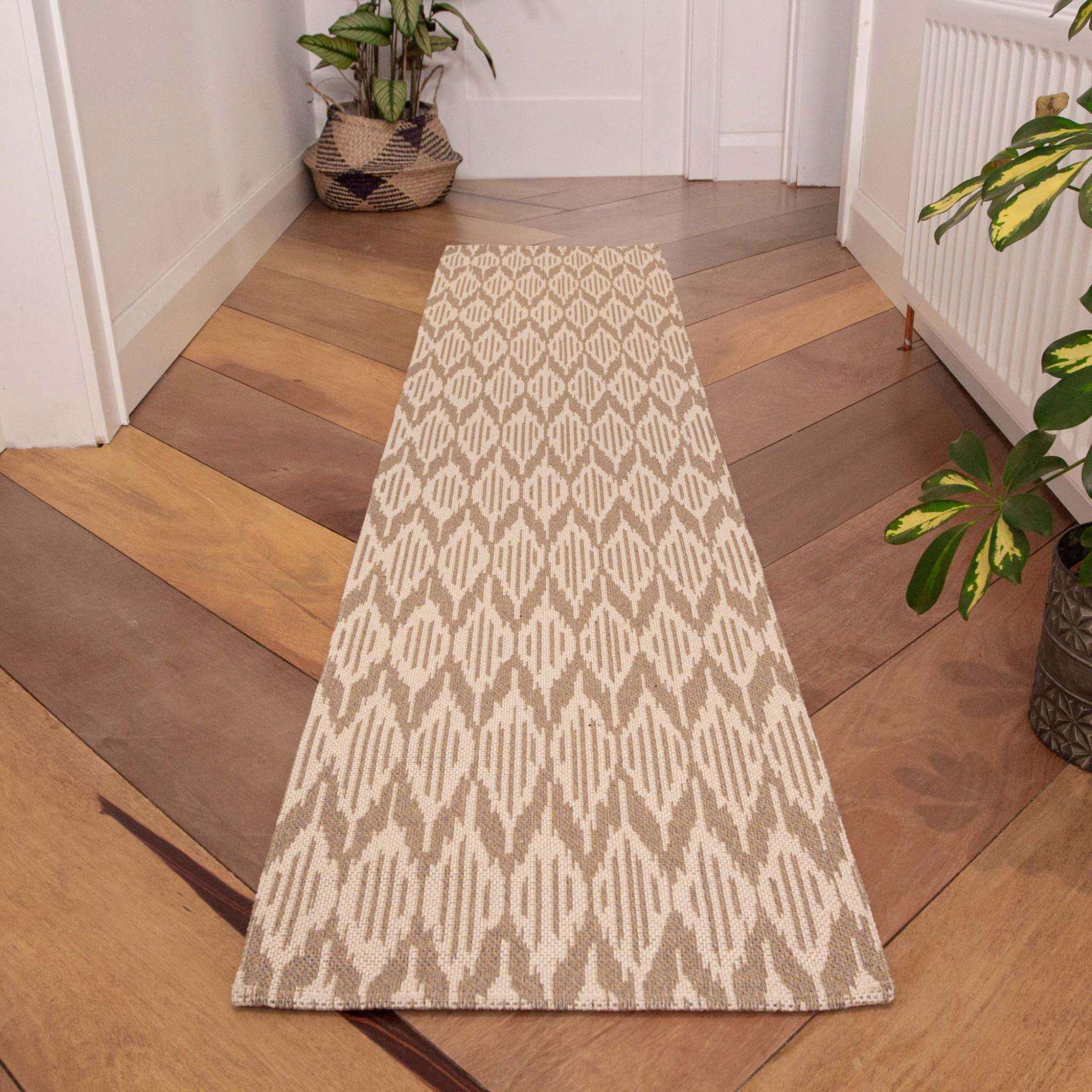 Natural Stripe Woven Sustainable Recycled Cotton Rug