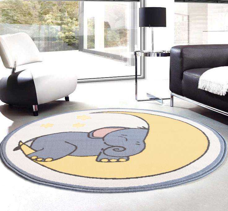 Yellow Elephant Kids Nursery Rug