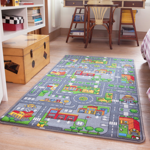 Double Sided Farm Town Kids Rug
