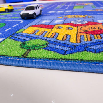 Blue Village Roads Kids Play Mat