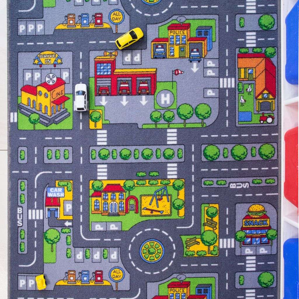 Play Town Village Roads Kids Rug