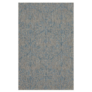 Aqua Blue Floral Outdoor Rug - Lanark