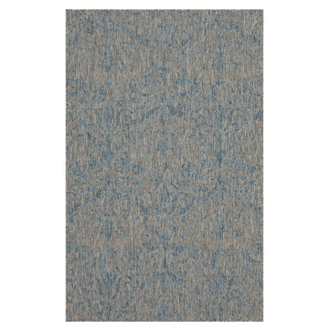 Aqua Blue Floral Outdoor Rug - Lanark
