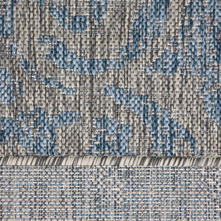 Aqua Blue Floral Outdoor Rug - Lanark