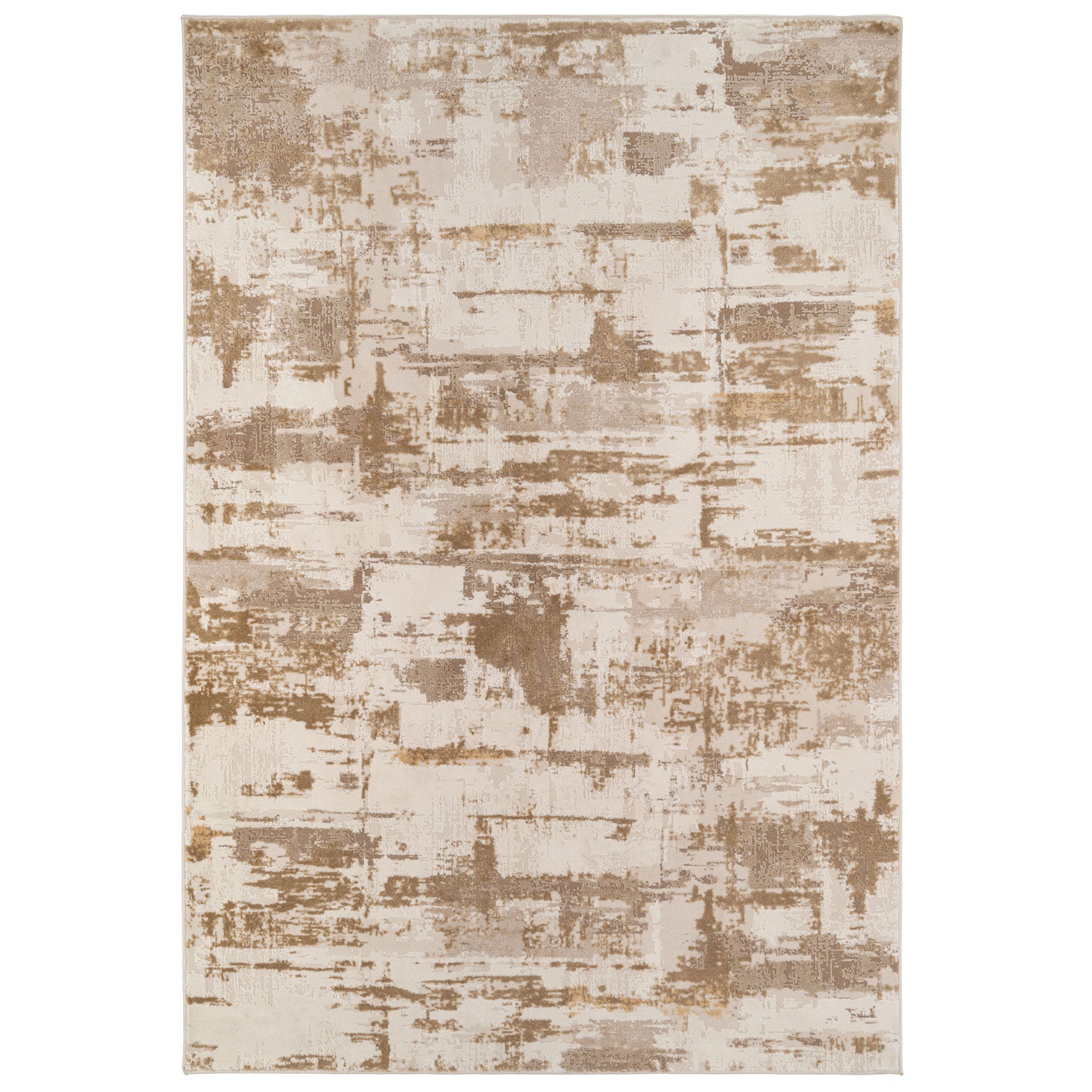 Distressed Brushstroke Beige Rug