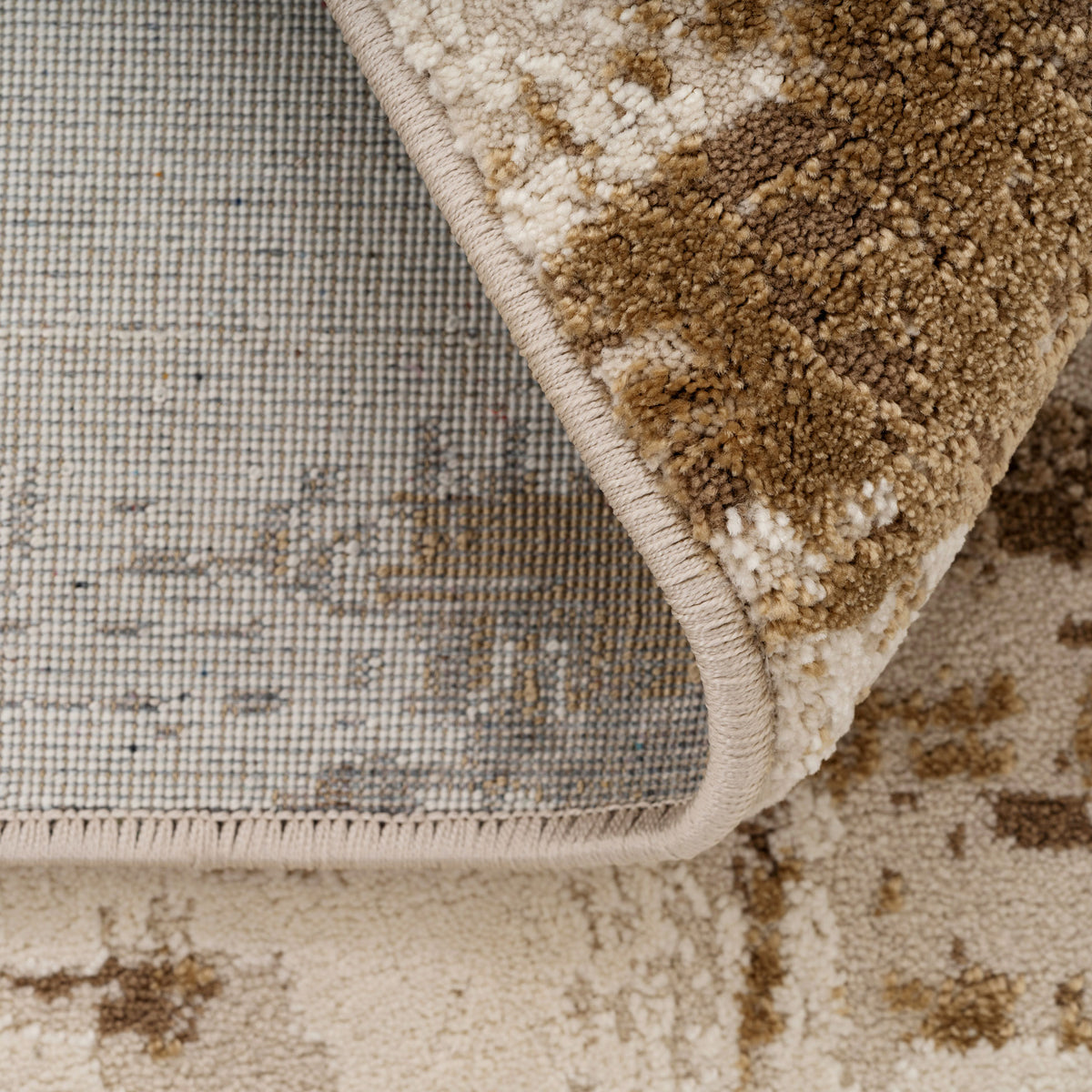 Distressed Brushstroke Beige Rug