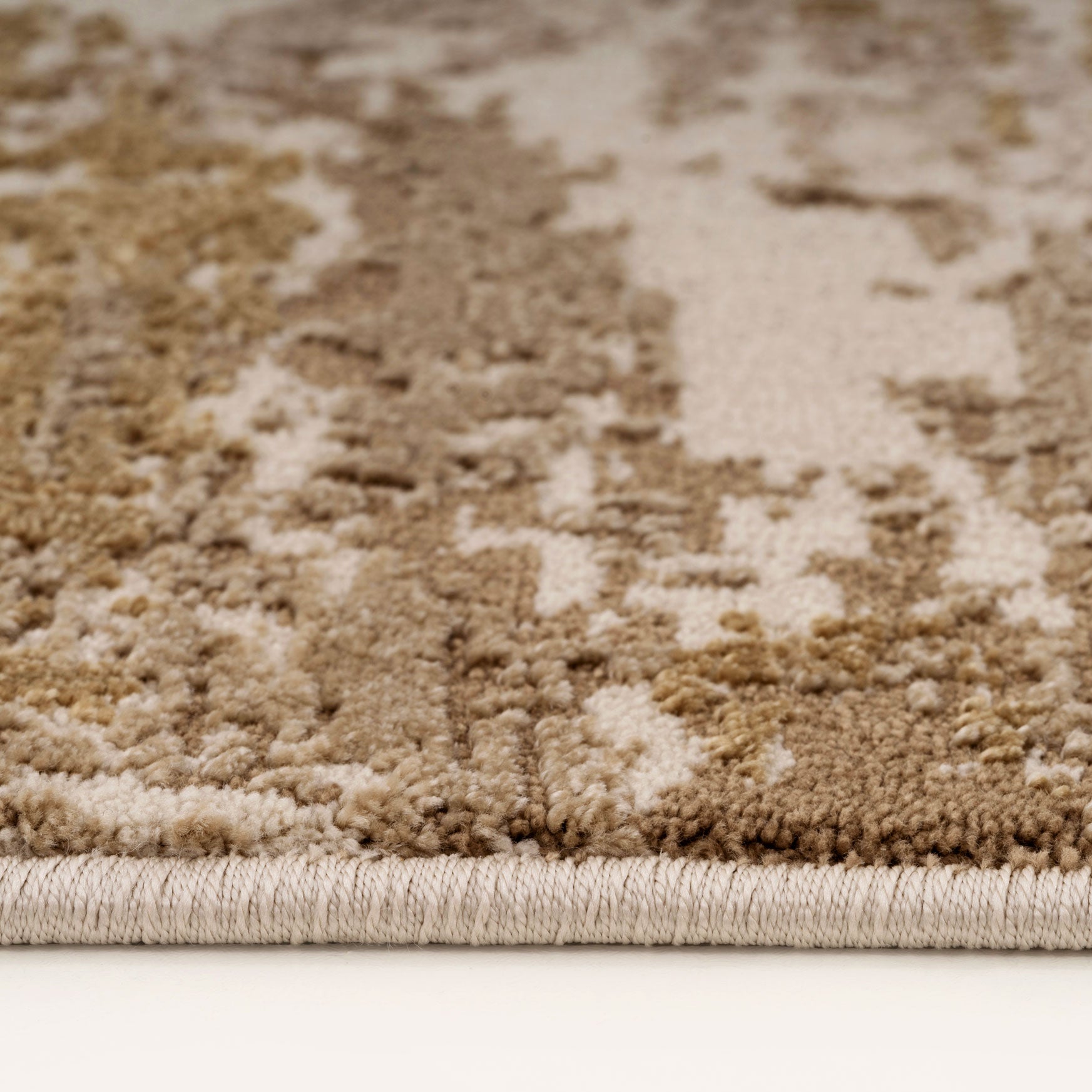 Distressed Brushstroke Beige Rug