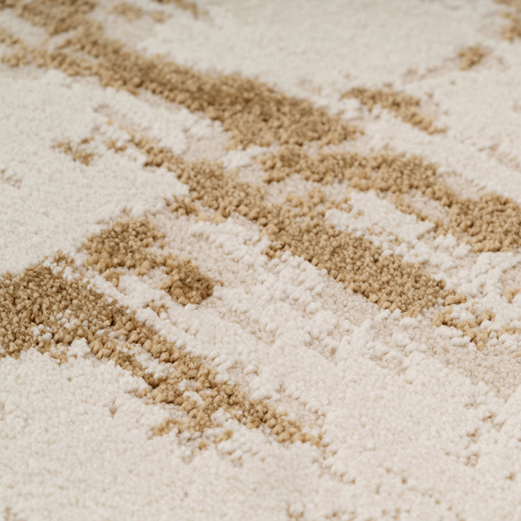 Distressed Brushstroke Beige Rug