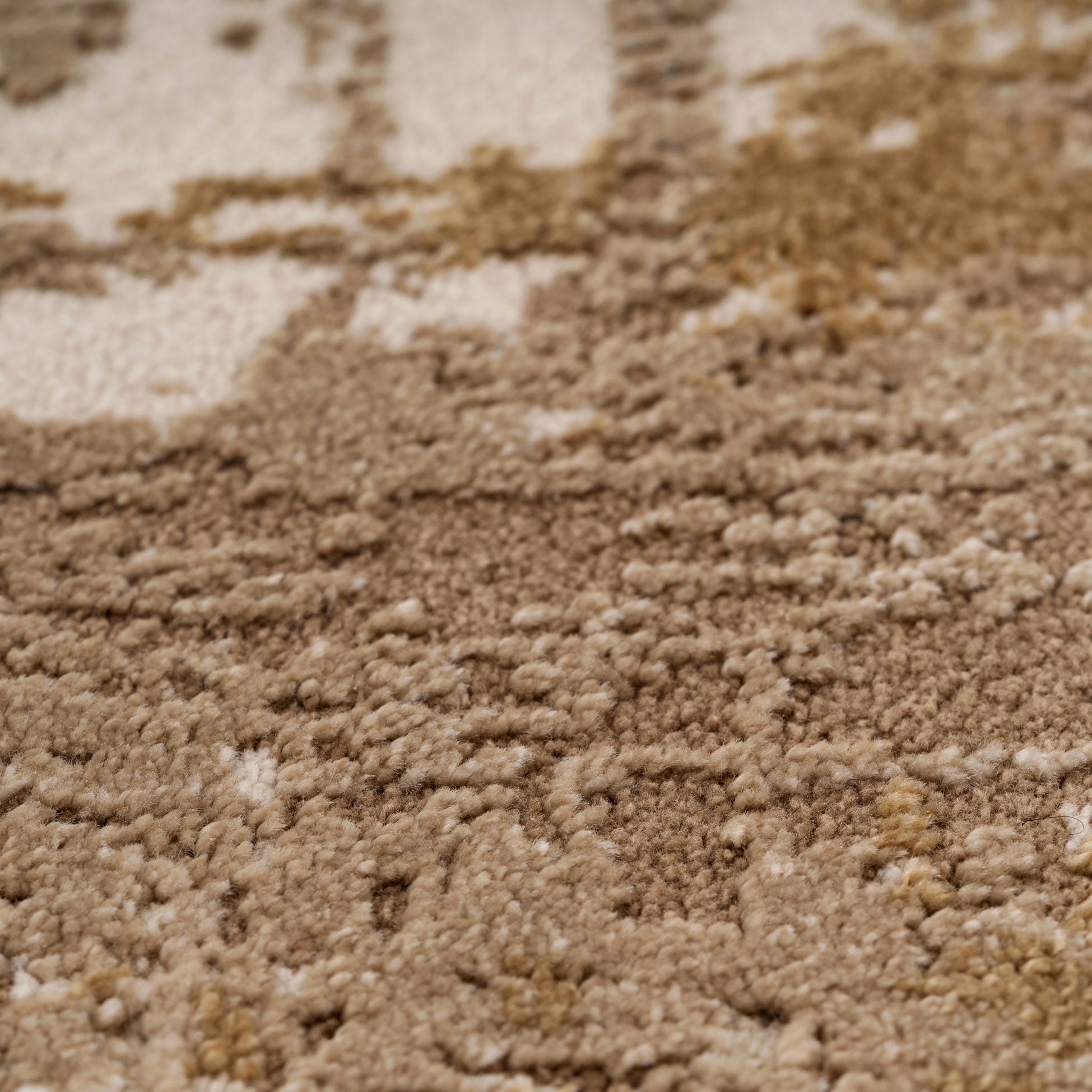 Distressed Brushstroke Beige Runner Rug