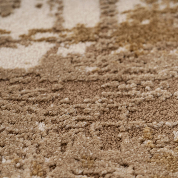 Distressed Brushstroke Beige Runner Rug