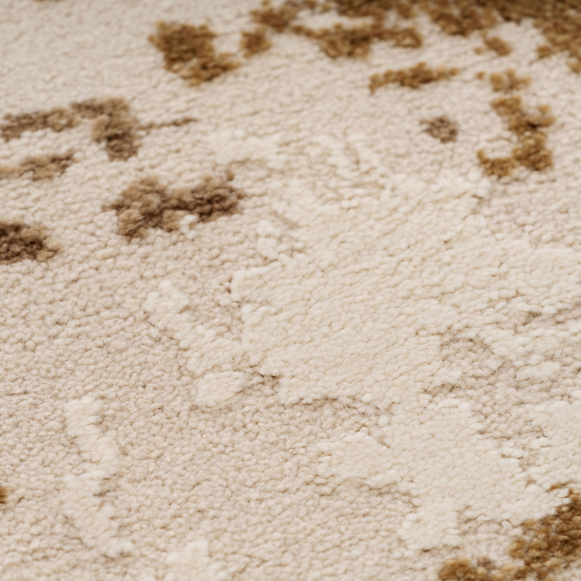 Distressed Brushstroke Beige Runner Rug