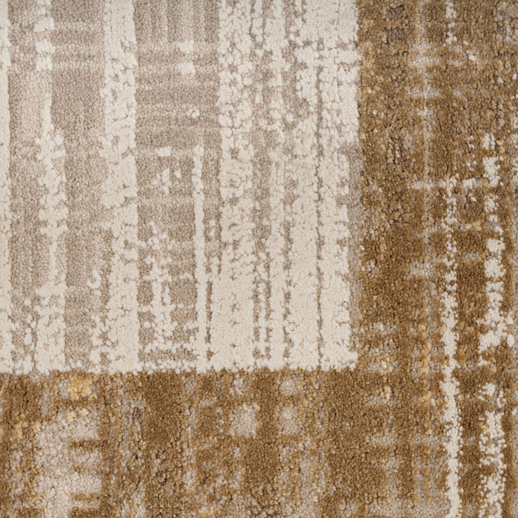 Beige Neutral Border Living Room Rug