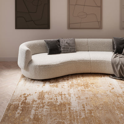 Distressed Beige Living Room Area Rug