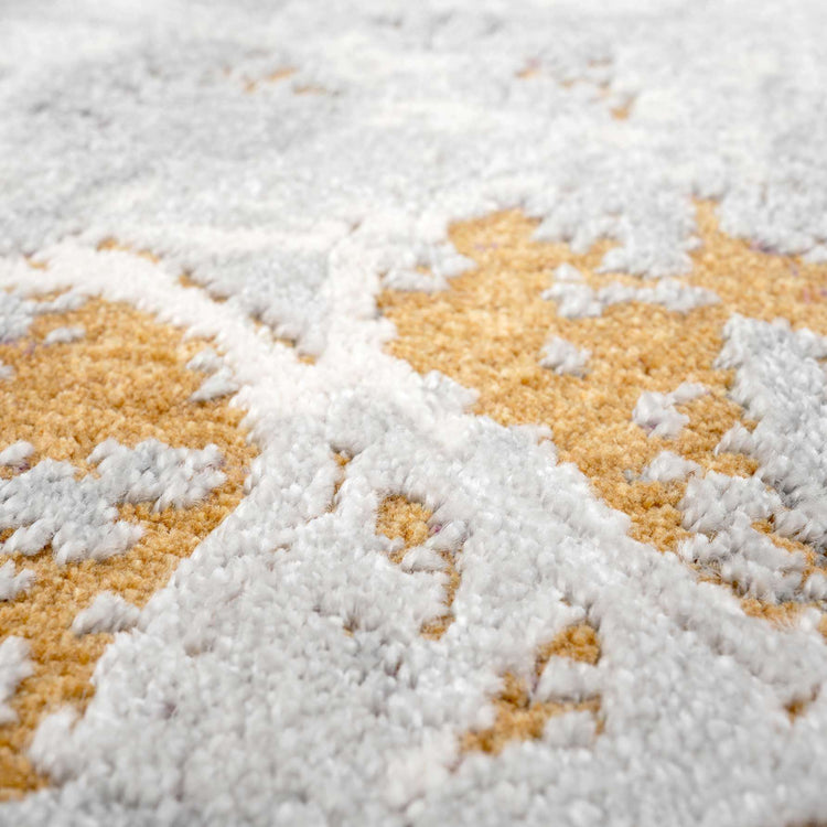 Ornate Soft Grey Distressed Medallion Hall Runner Rug