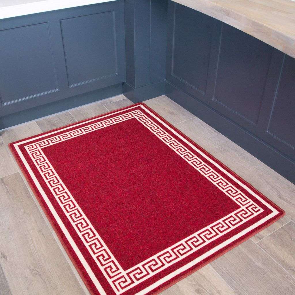 Red Hardwearing Kitchen Mat