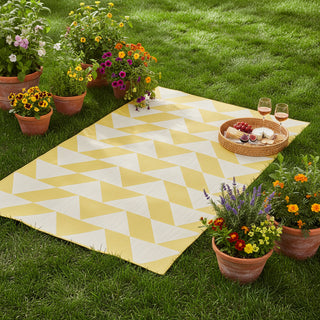 Yellow Geometric Outdoor Rug - Marlo