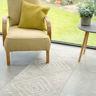 Soft Diamond Beige Moroccan Berber Runner Rug