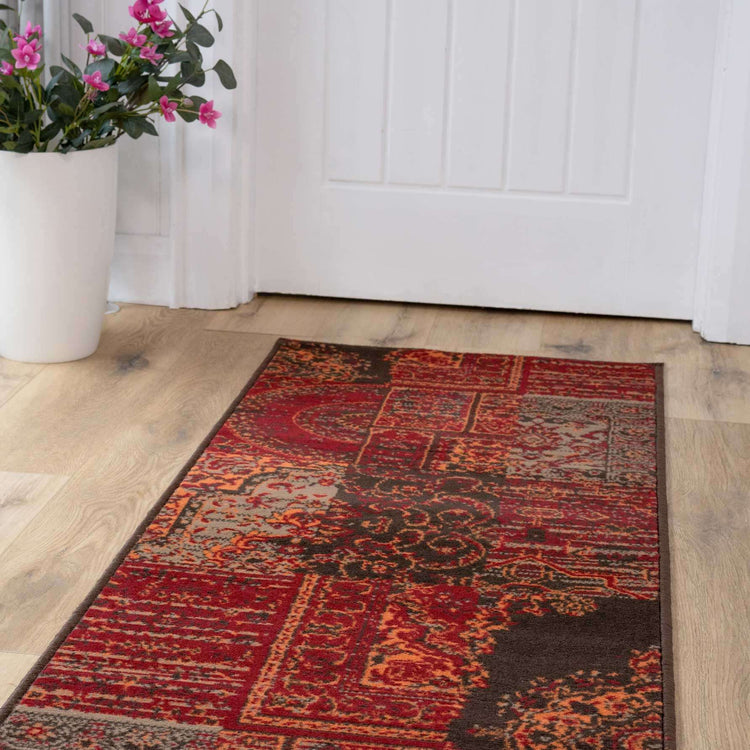Patchwork Wine Hall Runner Rug