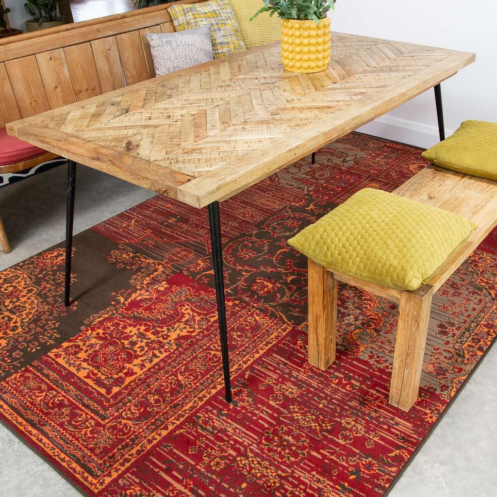 Patchwork Wine Hall Runner Rug | Runner Rugs | Kukoon Rugs Online