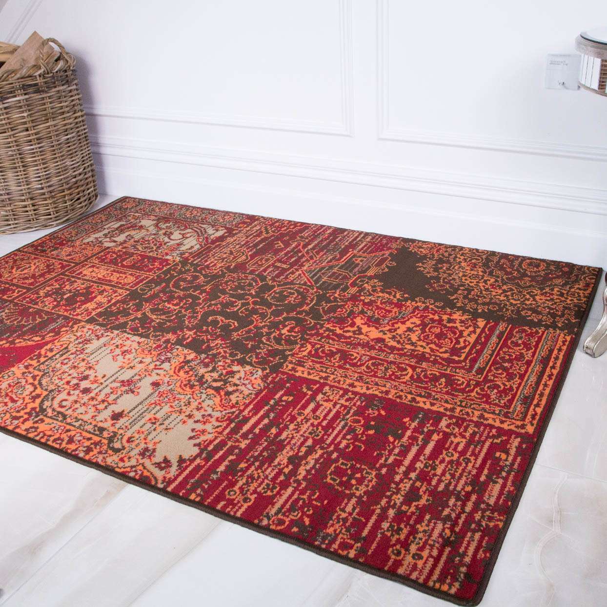 Patchwork Wine Hall Runner Rug | Runner Rugs | Kukoon Rugs Online