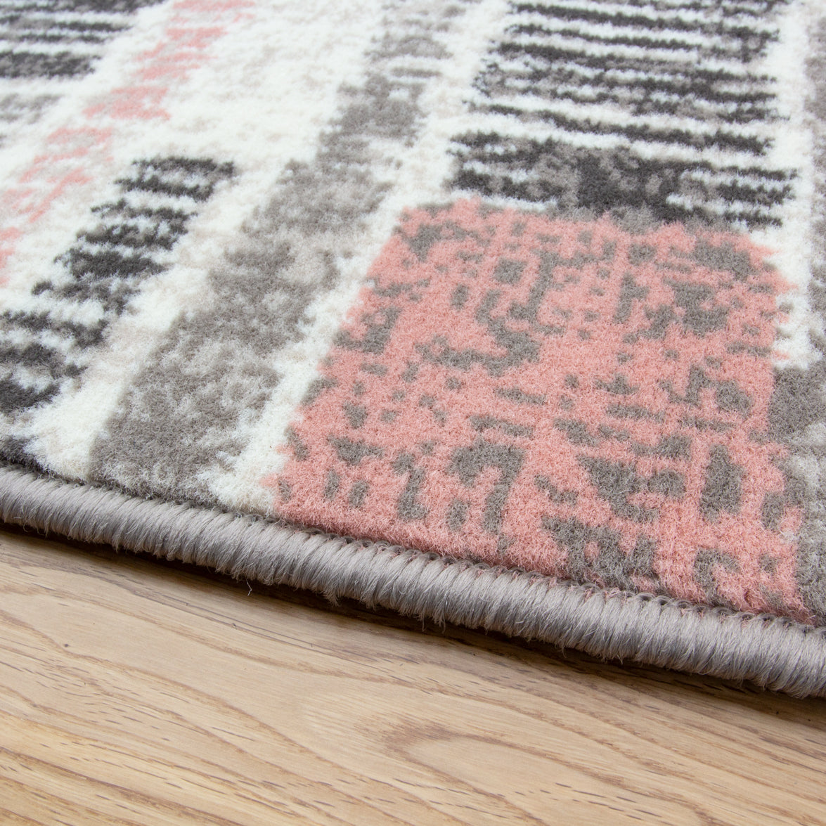 Pink Grey Modern Area Rug | Living Room Rugs | Kukoon Rugs Online