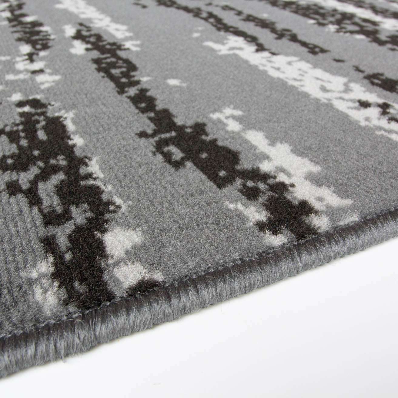 Grey Graphite Ombre Effect Living Room Rug