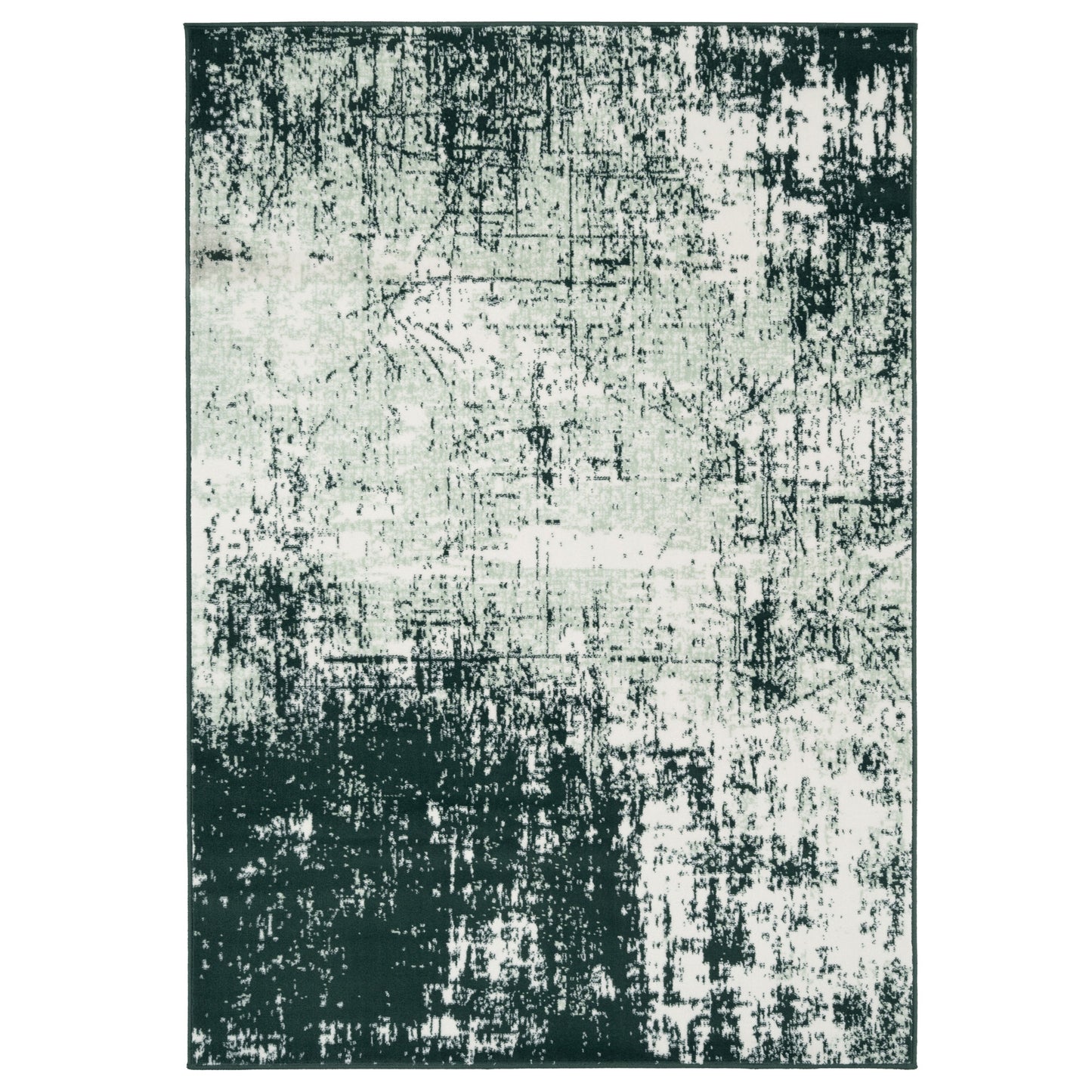 Green Distressed Living Room Rug