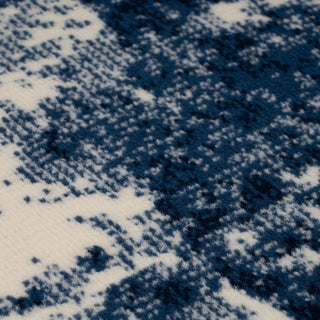 Navy Blue Distressed Living Room Rug