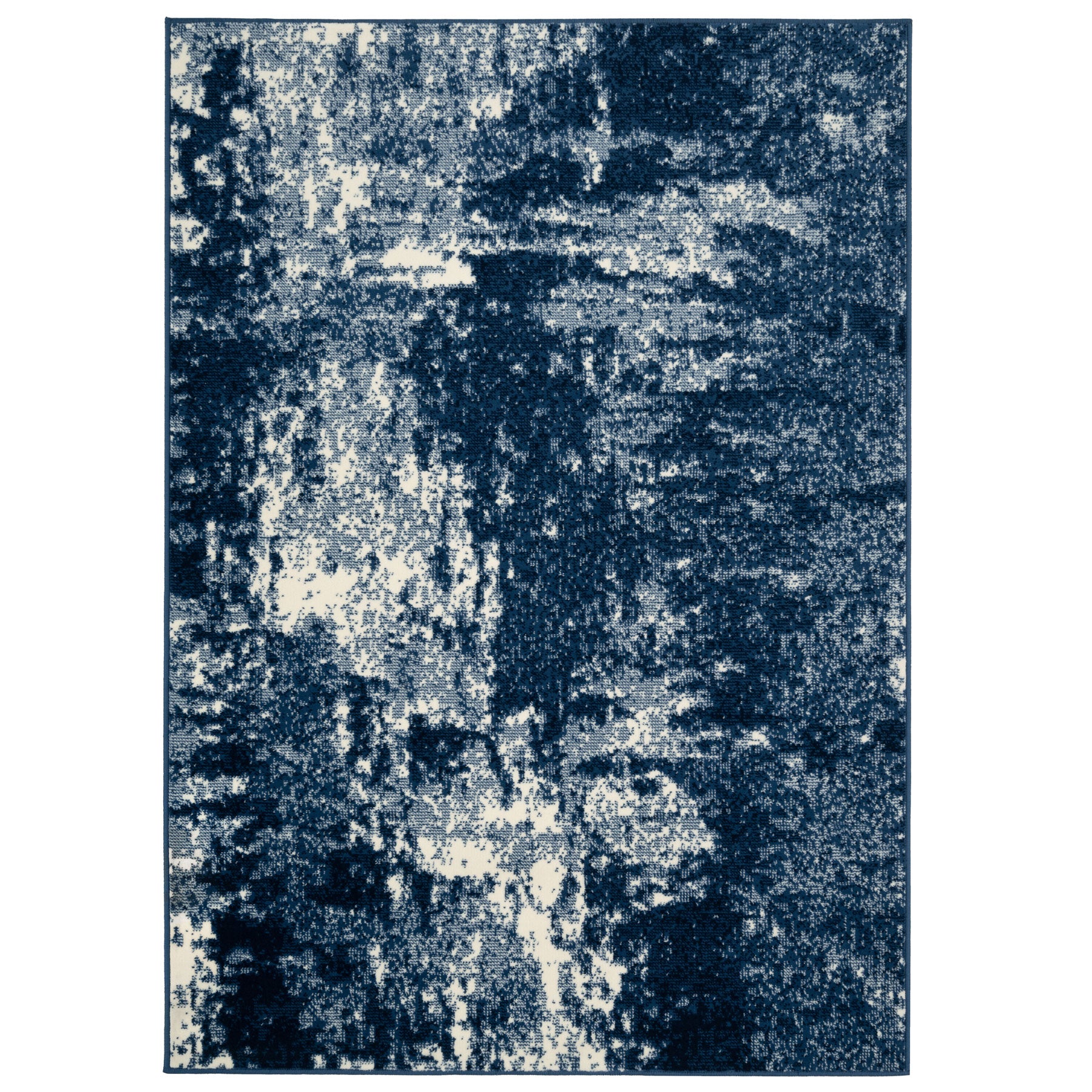 Navy Blue Distressed Living Room Rug | Living Room Rugs | Kukoon Rugs ...