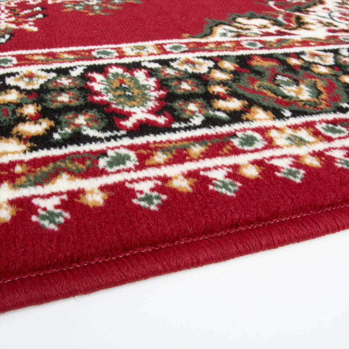 Red Traditional Medallion Living Room Rug